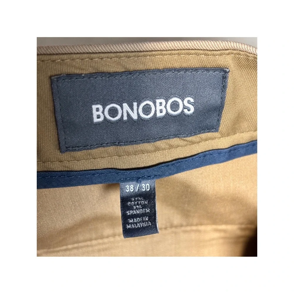 Bonobos Weekday Warrior Dress Pants Mens 38x30 Tan Athletic Fit Chino Trousers